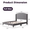 Upholstered Platform Bed Frame with Wingback Headboard, Soft Velvet and Button Tufted Design, Wood Slat Support, Easy Assembly - 2 of 4