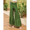 WhizMax Women's Wide Leg High Waist Pants Smocked Elastic Waist Loose Flowy Pant With Belt - 2 of 4