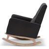 Marlena Mid - Century Modern Fabric Upholstered Whitewash Wood Rocking Chair - Baxton Studio - 3 of 4