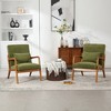 Modern Style Armchair, Solid Wood Upholstered Leisure Armchair With One Pillow - 2 of 3