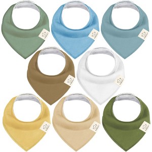 8pk Organic Baby Bandana Bibs, Baby Drool Bibs for Baby Boy, Girl, Baby Bibs for Infant, Newborn - 1 of 4