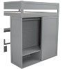 CAVINAS Twin Size Loft Bed with Desk Modern Wood Bed Frame with Drawers, Wardrobe and Guardrail for Bedroom - 3 of 4