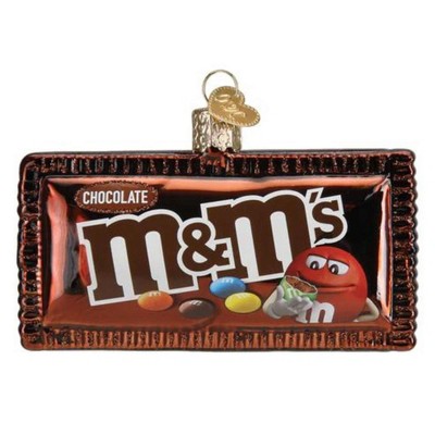 Old World Christmas 2.5 Inch M&M's Milk Chocolate Ornament Candies Plain Tree Ornaments