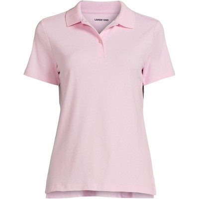 Lands' End School Uniform Women's Short Sleeve Feminine Fit Interlock Polo Shirt Large Ice