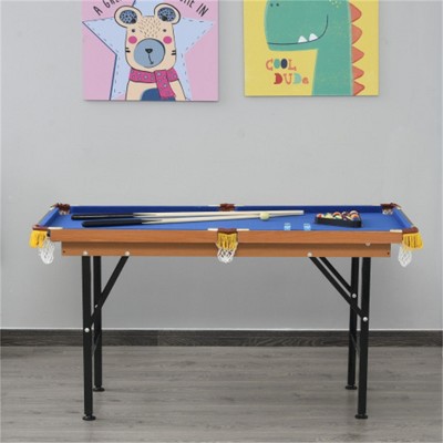 YONWAY  55" Portable Folding Billiards Table Game Pool Table for Whole Family Number Use With Cues, Ball, Rack, Chalk, Blue
