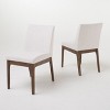 NicBex Set of 2 Modern Minimalist Dining Chairs with Smooth Upholstery & Rubberwood Legs, Comfy Kitchen/Living Room Chairs - 2 of 4