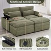 Upholstered Loveseat 2-Seater Sectional Convertible Sofa Bed Double Chaise Lounge with 2 Movable Ottomans, USB Ports & Cup Holders - ModernLuxe - 3 of 4