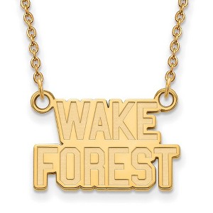 Black Bow Jewelry 14k Yellow Gold Plated Sterling Silver Wake Forest Demon Deacons NCAA Necklace 18 Inch - 1 of 4