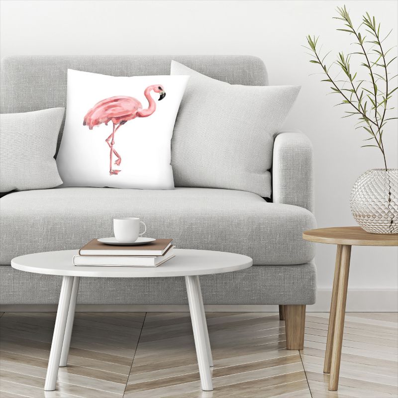 Americanflat Animal Minimalist Pink Painted Flamingo By Jetty Home Throw Pillow, 4 of 6