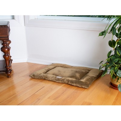 Large Sage Green Velvet Rectangular Dog Bed with Poly Fill