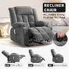 Wide Manual Recliner Chair for Adults, Oversized Fabric Lounge Chair with 3 Recline Modes, Overstuffed Design, Cup Holders & Side Pockets - 4 of 4