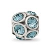 Black Bow Jewelry Sterling Silver with Pale Blue Crystals December Bubble Bead Charm - 3 of 4