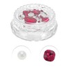Unique Bargains Women's Fashion Rhinestone Nail Supplies Red White 1 Set - 3 of 4