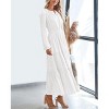 Coolmee Women's Dresses Casual Long Sleeve V Neck Elastic Waist Wedding Guest Maxi Dress - 2 of 4
