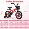 Costway 12"/14"/18" Kid's Bike for 4-8 with Height-Adjustable Handlebar & Saddle Handbrake Blue/Green/Red/Purple - 2 of 4