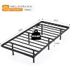VINGLI Bed Frame Twin with USB Charging Station/LED Lights, Black - 2 of 4