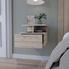 NicBex Floating Nightstand with 2-Tier Shelf and 1 Drawer Modern Bedside Table End Table for Living Room, Bedroom, Study - 2 of 4