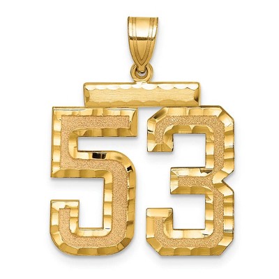Black Bow Jewelry 14k Yellow Gold, Varsity Collection, Large D/C Pendant Number 53