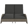 vidaXL Patio Sun Lounger Gray PE rattan Dual seat large outdoor lounger - 4 of 4