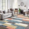 Area Rug Geometric Patchwork Floor Carpet with Non-Slip Backing, Washable Low Pile Indoor Mat, Foldable Modern Accent Carpet - 2 of 4