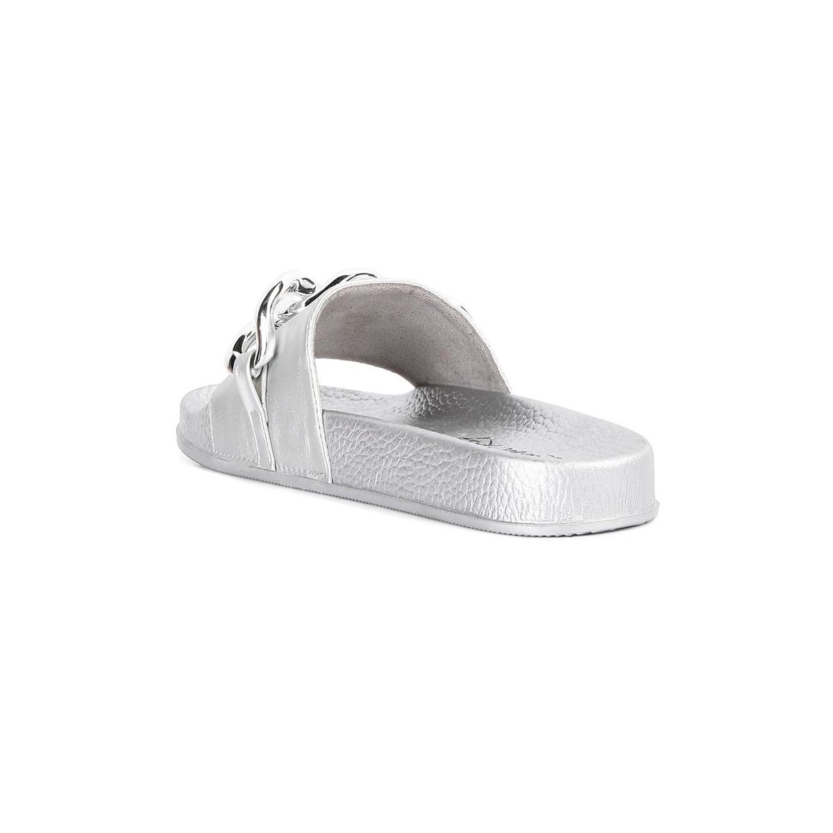 Обувь London Rag Womens Ishtar Metallic Chain Metal Slid Flats 6 — фото 3
