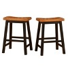 Christopher Knight Home Pomeroy Farmhouse Rubberwood 24 Inch Backless Saddle Counter Stools (Set of 2) - 4 of 4