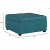 CAVINAS Velvet Fabric Storage Ottoman Bench with Gold Embroidery Footstool,Upholstered Storage Ottoman,Storage Benches for Living Room,Bedroom - 3 of 4