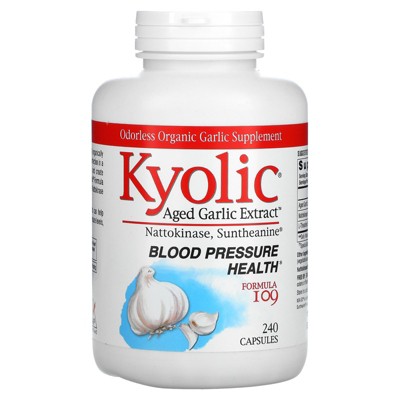 Kyolic Aged Garlic Extract, Blood Pressure Health, Formula 109, 240 Capsules, Dietary Supplements