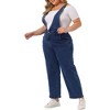 Agnes Orinda Women's Plus Size Denim Overalls Strap Cross Back Casual Jumpsuits - 2 of 4