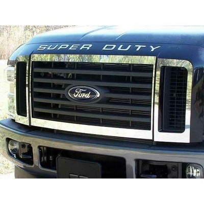 QAA is Compatible with 2008-2008 Ford F-250 & F-350 Super Duty 6 Piece Stainless Front Grille Accent Trim, Surround Package SG48320