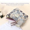 Unique Bargains Travel Zipper Floral Makeup Bags and Organizers Gray Blue - 3 of 4