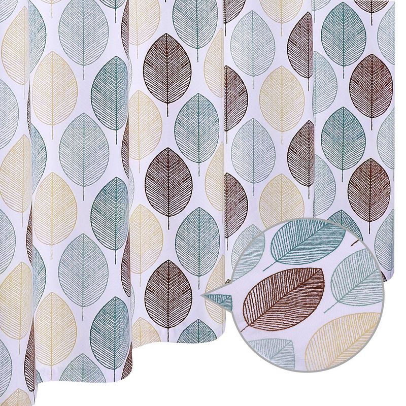 Shower Curtain Scandi Leaf Print Bathroom Shower Curtain, 4 of 6