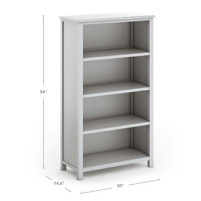 Gray Adjustable Kids' 4-Shelf Wooden Bookcase