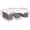 vidaXL 9 Piece Patio Sofa Set with Cushions Black Poly Rattan - Black and Cream With Table - 3 of 4