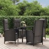 vidaXL Patio Dining Set with Cushions Outdoor Table and Chair Poly Rattan - 31.5" Table Length Black 2x Chair + 2x Armchair + Table - 2 of 4