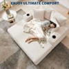Chaise Lounge Chair Indoor, 54 Inch Upholstered Sofa Bed w/ Throw Pillows and Armrests, Comfy Corduroy Sleeper Couch for Living Room, Bedroom, Office - 3 of 4