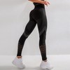 Womens High Waist Yoga Pants Cutout Ripped Tummy Control Workout Running Yoga Skinny Leggings - 2 of 4