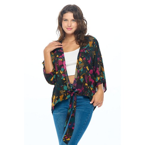 Tie front kimono on sale cardigan