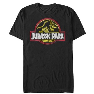 Men's Jurassic Park Neon T Rex Logo T-Shirt - 1 of 4