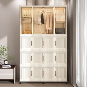 SEVOBAL Portable Wardrobe Kids Closet Storage Organizer Children's Wardrobe Closet Magnetic Doors Hanging Baby Cabinet, White, 123.01"*46"*46" - 1 of 4