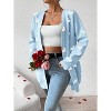 Heart Cardigan Sweater for Women Oversized Valentine Cardigan Cute Love Print Open Front Knit Sweaters Coat with Pockets - 2 of 4