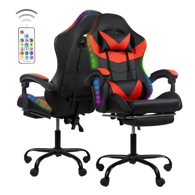 Comfortable High Back Gaming Chair with Footrest, Gaming Chair for Adults, Black Gaming Chair for Study Room or Game Room – The Pop Home