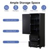 Whisen Tall Bathroom Storage Cabinet, Freestanding Storage Cabinet with Two Drawers and Adjustable Shelf - 4 of 4