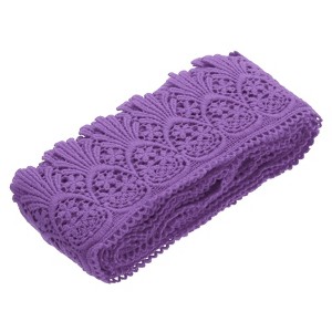 Unique Bargains Cotton Vintage Hollow Lace Decorative Ribbon Trim 4.8 Yards x 3 Inch - 1 of 3