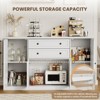 CuisinSmart Farmhouse 58" Buffet Sideboard Cabinet with Storage, Farmhouse Coffee Bar Cabinet with 2 Drawers & 4 Grooved Barn Doors for Dining Room - 4 of 4