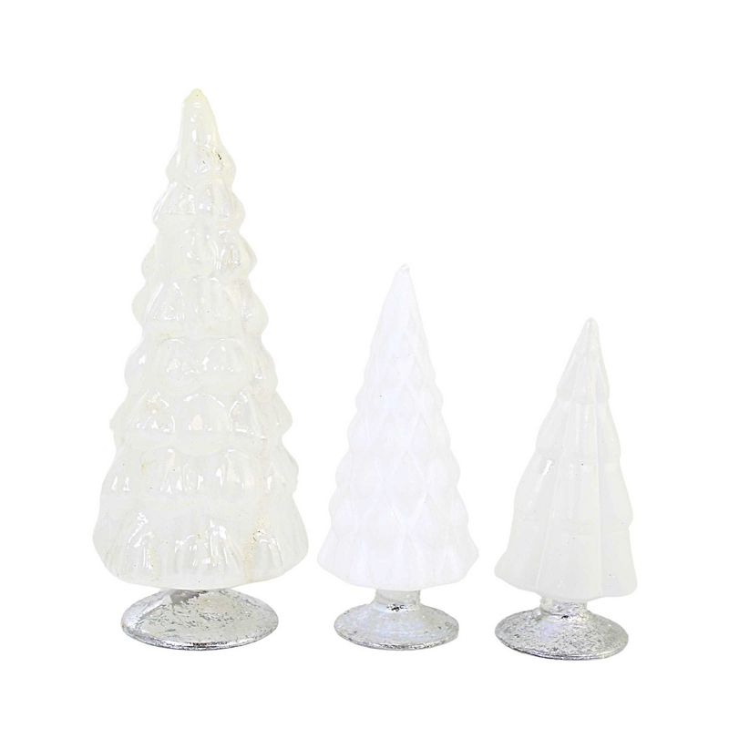 7.0 Inch Small White Hue Trees Christmas Wedding Decor Village Mantle Decorate Tree Sculptures, 3 of 4