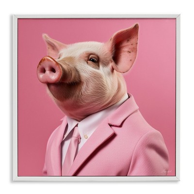 Stupell Industries Pink Pig Fashion, 12" x 12"