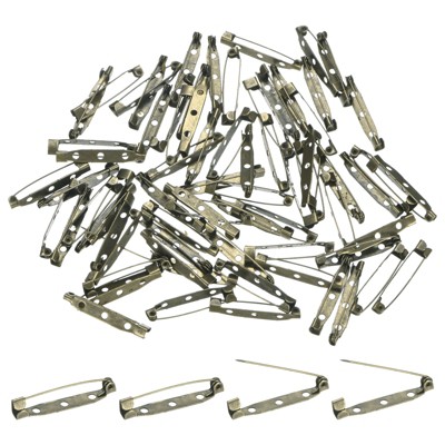 Unique Bargains Durable Multipurpose Iron Badge Brooch Pin Backs Safety Clasp 60 Pcs
