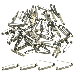 Unique Bargains Durable Multipurpose Iron Badge Brooch Pin Backs Safety Clasp 60 Pcs - 1 of 4