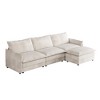 109" Corduroy Cloud Modular L-Shaped Sectional Sofa with Ottomans - 4 of 4